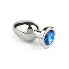 Jeweled Butt Plug – S – Blue — Photo 1