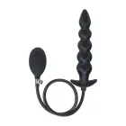Beaded Inflatable Silicone Anal Plug - Black Photo