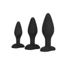 Silicone Anal Exerciser Kit – 3-Piece Set – Black — Photo 1