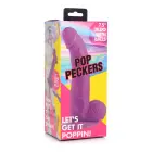 POP reālistisks dildo ar sēkliniekiem un piesūcekni – 19 cm (7.5″) – violets — Foto 1