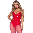 Leg Avenue Vinyl Boned Bodysuit – Red – L — Photo 1