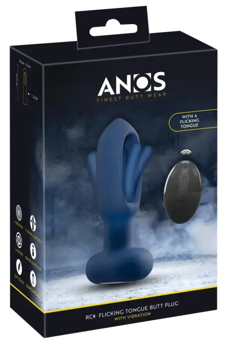 ANOS Flicking Tongue Butt Plug – 14.1 cm (5.6″) – Black