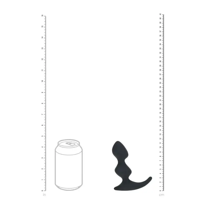 Pilns dubultais rievotais silikona prostatas masieris – 20 cm – Melns Foto 7