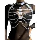 Subblime 953737 Chest Harness Silver with Rings and Chains, One Size — Photo 2