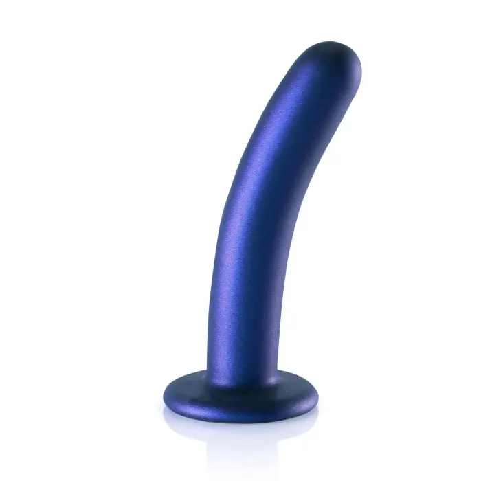 Gluds silikona G-punkta dildo – 14,5 cm (6″) – Metālisks Foto 7