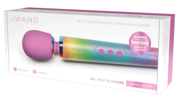 le Wand Petite All That Glimmers wand masāžas vibrators – 25.4 cm (10″) – daudzkrāsains