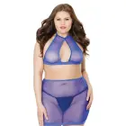 Сетчатое боди с юбкой и наручниками – леопардовый – Plus size — Фото 2