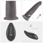 Divslāņu platīna silikona rotējošs dildo – 23 cm (9″) – Rozā — Foto 9