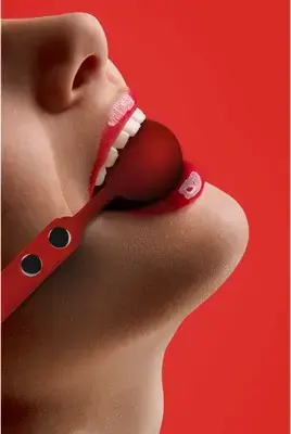 Ouch! Silicone Ball Gag Adjustable Leather Strap – Black