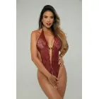 Christine Basic Instinct Lace Bodysuit with Gold Details – S/M – Black — Photo 7