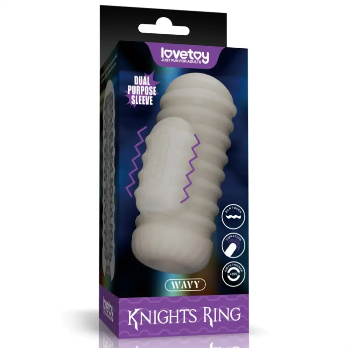 LoveToy Knights Ring – vibrating dual-purpose penis sleeve – wavy texture