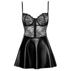 Noir pitsist ja wet look kleit tugikaartega – must – L — Foto 4