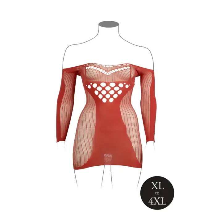 Garām piedurknēm tīkliņa mini kleita – Queen Size Foto 16