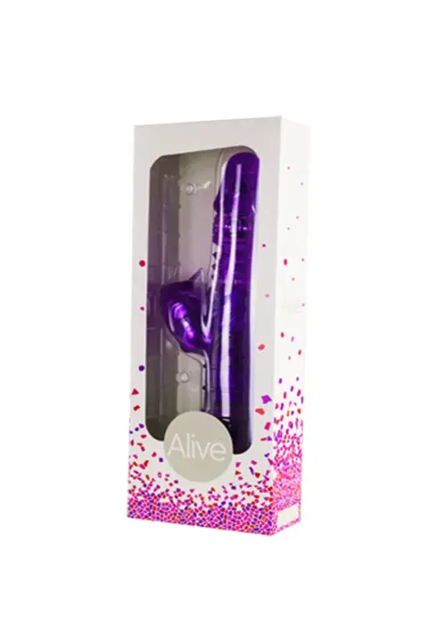 Lilla vibraator pöörlemise ja tõukefunktsiooniga – 18 cm (7″)