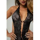 Christine Basic Instinct Open Crotch Body Black - Floral Lace Design — Nuotrauka 2