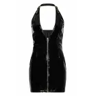 Guilty Pleasure Helix Halter Dress – Datex halter-kleit sügava dekolteega ja kuldse esipoolse tõmblukuga – must – Suurus: M — Foto 3