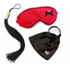 Inedit Dominatrix whip kit – whip, satin mask & bag – black — Photo 1