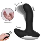 Silicone Prostate Massager with Pulsating Function, Heating and Remote Control – Black — Photo 9