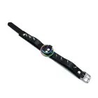 Black Leather Spiked Collar with Double Rainbow O-Rings — Photo 2