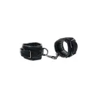 SPORTSHEETS Velvet Noir Handcuffs – roku dzelži – mākslīgā āda – melns – samta virsma — Foto 5
