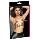 Cottelli Accessories Gold Metallic Plate Halterneck Crop Top Adjustable – One Size — Photo 1