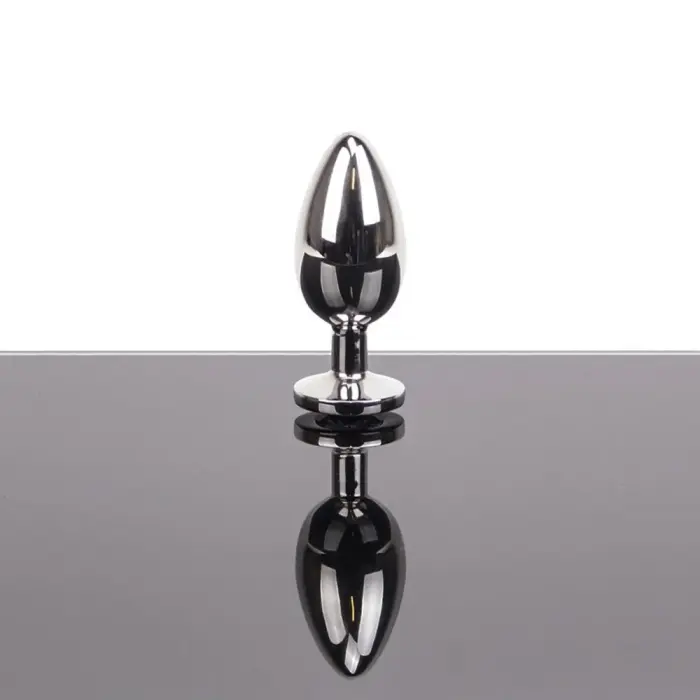 Dobais anālais spraudnis ar dārgakmeni – M – 7.7 cm – Caurspīdīgs