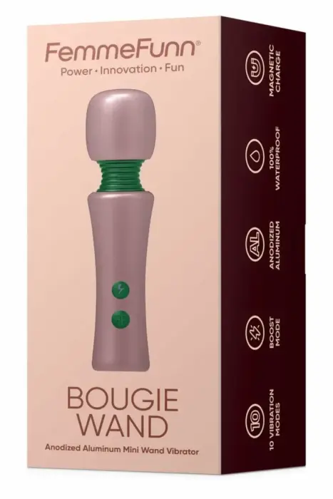 FemmeFunn Bougie Wand – компактный металлический массажёр-вибратор (wand) – розовое золото – 14,5 см