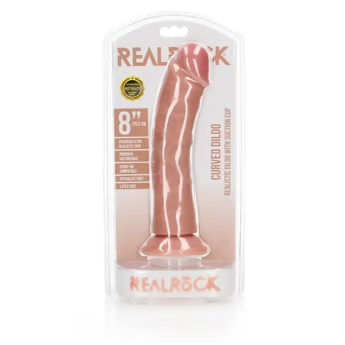 Izliekts reālistisks dildo ar piesūcekni – 20.5 cm (8″) – Miesas krāsa