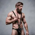 Fetish Submissive Attitude Men's Adjustable V-Shape Eco-Leather Harness — Photo 8