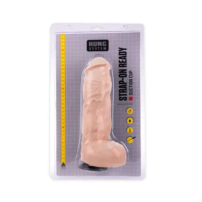 Hung System Zac keskmise suurusega nahavärvi dildo – 24 cm (9.5″) – Nahavärv Photo