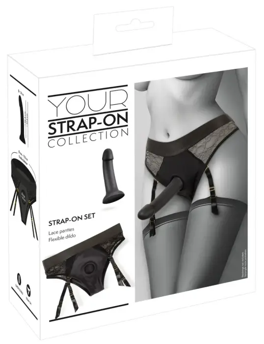 Your Strap-On Slip and Dildo – 17.5 cm (6.9″) – Black