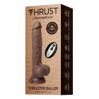 FemmeFunn Thruster Baller – фрикционный вибратор, LIQUISILK™ – пульт ДУ – коричневый – 22,3 см — Фото 1
