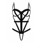 Christine Harness Cut-Out Bodysuit Partition – geometrinis dirželių dizainas, atidengta oda – juodas – S/M — Nuotrauka 4