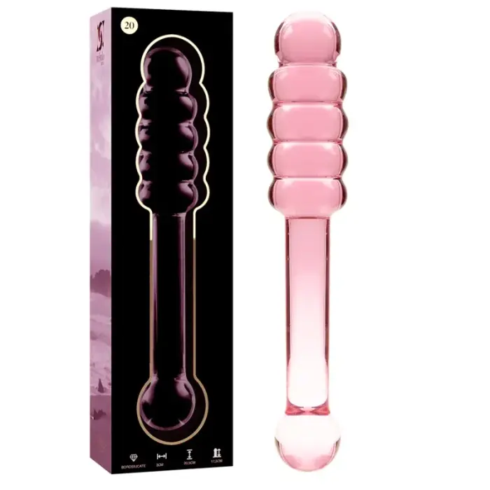 Ibiza Nebula Series Model 20 stikla dildo – 20.5 cm (8″) – rozā