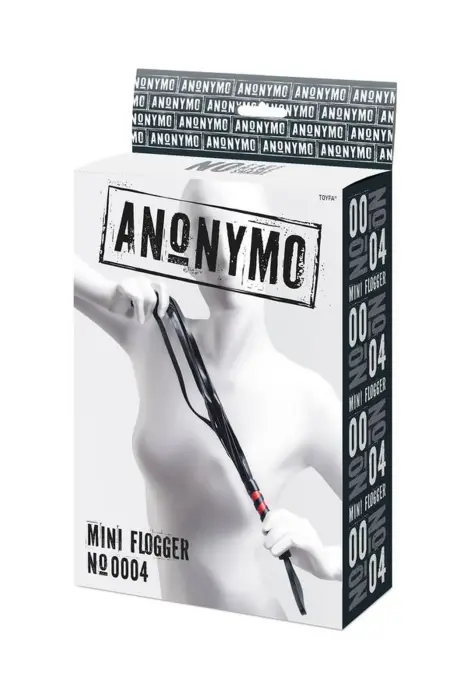 Anonymo flogger, PU leather, black, 45 cm Foto 5