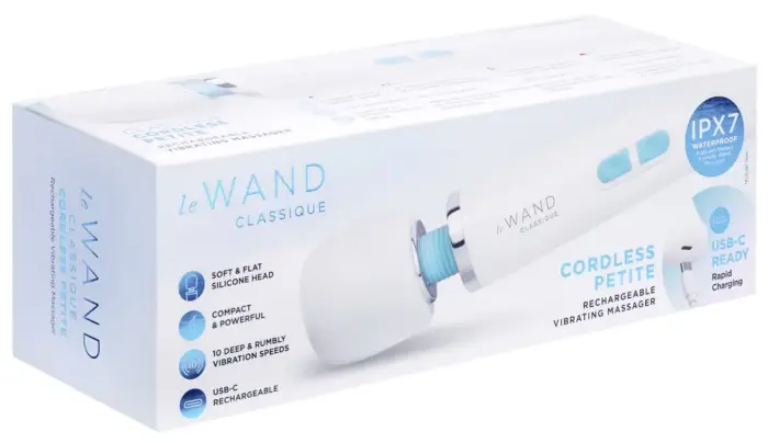 le Wand Classique Petite wand masāžas vibrators – 24.9 cm (9.8″) – balts