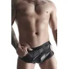 Men's Wet Look Shorts with Pockets – Black – S — Photo 2