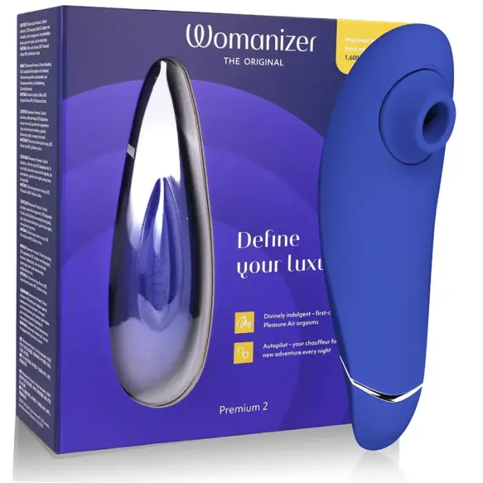 Womanizer Premium 2 синий воздушно-импульсный стимулятор