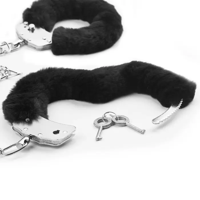 Fetish Pleasure Fluffy Leg Cuffs Black Foto 3