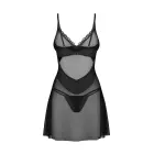 Stelisa ночная сорочка и стринги комплект – чёрный – 2XL/3XL Фото num