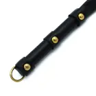 Black Leather Single Flap Whip with Gold D-Ring – 71 cm — Photo 4