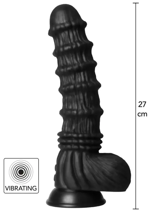 Dragon Monster Vibrating Dildo – 23+ cm – Black