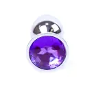 Plug-Jewellery Silver Anal Plug – 7 cm (2.8″) – Purple — Photo 1