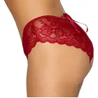 Cottelli LINGERIE Red Lace Crotchless Panty with Satin Ribbon – L — Photo 3