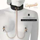 Coquette Chic Desire Vegan Leather Collar with Adjustable Chain Clips – Black — Photo 2