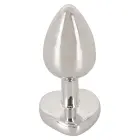 Metal Butt Plug with Heart-Shaped Gem – 7 cm — Photo 3