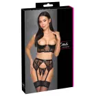 Cottelli LINGERIE Hebe Wet Look Suspender Set – Black – 85B/L — Photo 1