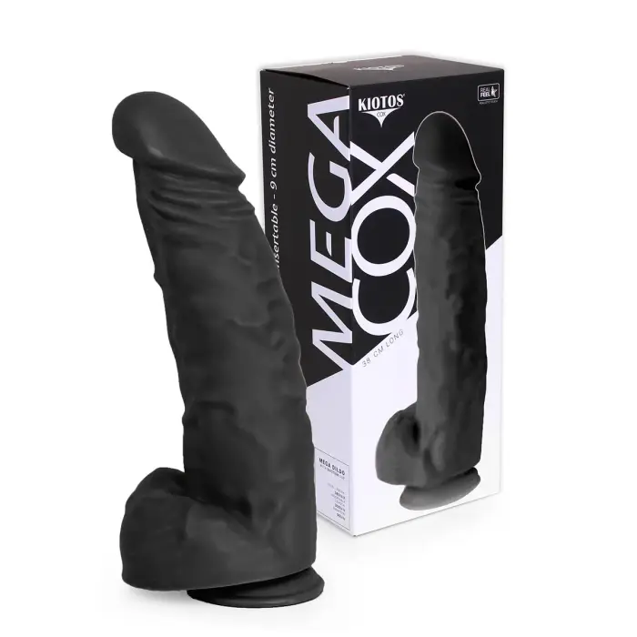 Kiotos Cox MEGA melns dildo – 38 cm (15″)