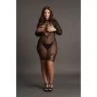 Pikkade varrukatega võrkkleit – Plus size – must — Foto 4