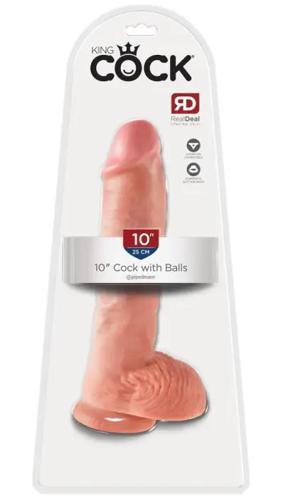 King Cock realistlik dildo munandite ja iminapaga – 25.4 cm (10″) – Must